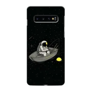 Силіконовый Чохол з принтом "Космонавти" на Samsung Galaxy s10 Plus (Космонавт на рибалці)