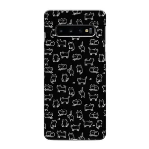 Чохол на тематику: Коти для Samsung Galaxy s10 Plus (Котики на чорному)