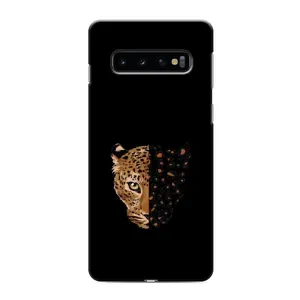 Чехол с леопардовым принтом на Samsung Galaxy s10 Plus (Леопард на черном)