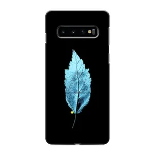 Чехол с картинками на черном фоне для Samsung Galaxy s10 Plus (Листочек)