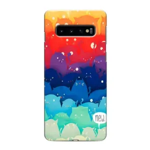 Силіконовий чохол з котиком для Samsung Galaxy s10 Plus (Mew)
