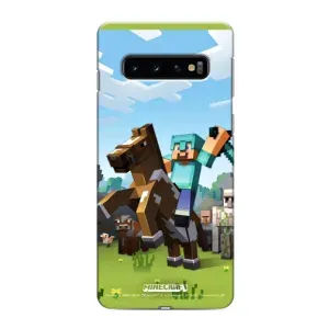 Чохли для Samsung Galaxy s10 Plus (Персонажі МайнКрафт) (На коні)