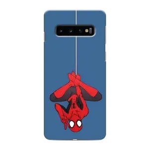 Чехол Супергерой Человека Паука на Samsung Galaxy s10 Plus (На паутине)