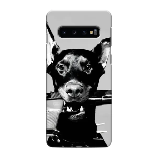 Чехол с рисунком «Опасный доберман» для Samsung Galaxy s10 Plus Чехол с рисунком «Опасный доберман» для Samsung Galaxy s10 Plus