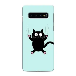 Силіконовий чохол з котиком для Samsung Galaxy s10 Plus (Падаючий кіт)