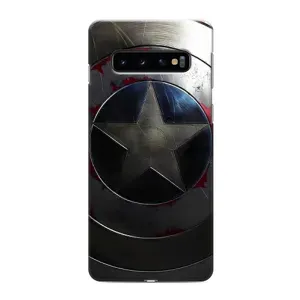 Чехол с Щитом Капитана Америки на Samsung Galaxy s10 Plus (Ретро Щит Капитана)