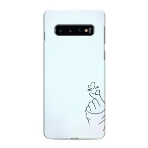 Чехлы (Знак сердечка) на Samsung Galaxy s10 Plus (Сердце на голубом)