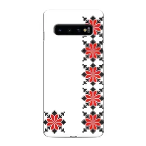 Силиконовый Чехол на Samsung Galaxy s10 Plus с картинкой Вышиванки (Силуэт вышиванки)