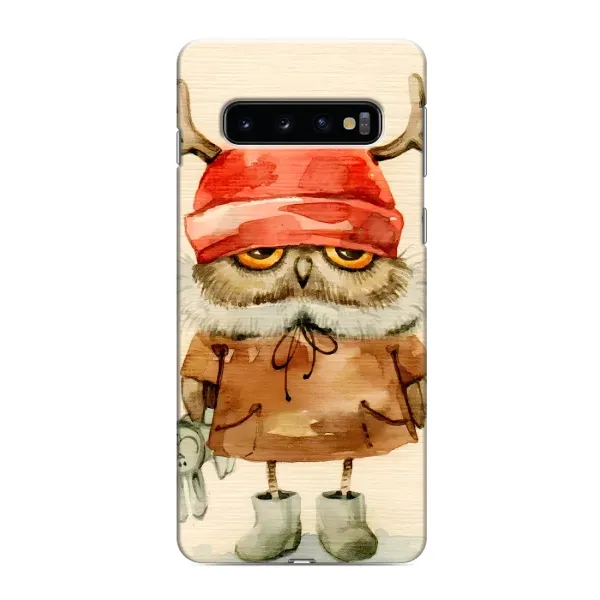 Чехол с рисунком «Сова в шапке» для Samsung Galaxy s10 Plus