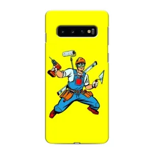 Силиконовый бампер (Работники) на Samsung Galaxy s10 Plus (Строитель)