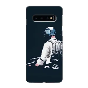 Силиконовый чехол с картинкой "Герой Pubg" на Samsung Galaxy s10 Plus (В экиперовке)