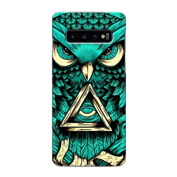 Чехол с рисунком «Зеленая сова» для Samsung Galaxy s10 Plus