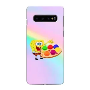 Силиконовый чехол Спанч Боб на Самсунг s10 (Бургеры)