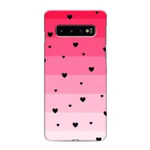 Чохли з тематикою "Маленькі Сердчеки" на Samsung Galaxy S10 (Чорні сердечка)