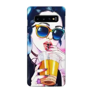 Чохол з картинкою Модні Дівчата Samsung Galaxy S10 (Дівчина з коктейлем)