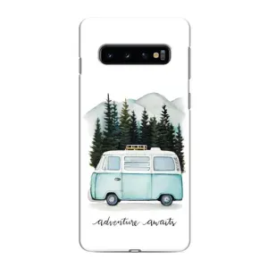 Силиконовый бампер с картинкой машины на Samsung Galaxy S10 (Домик на колесах)