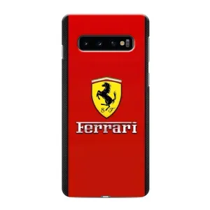 Силиконовый бампер с картинкой машины на Samsung Galaxy S10 (Ferrari Logo)