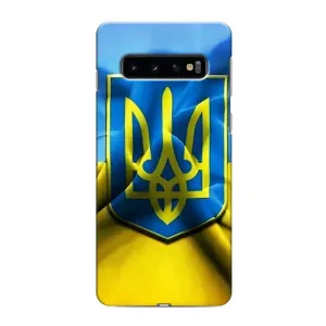 Чехол с картинкой (Патриотический ГЕРБ) на Samsung Galaxy S10 (Герб и Флаг Украины)