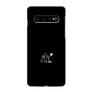 Чехол с картинками на черном фоне для Samsung Galaxy S10 (Книжки)