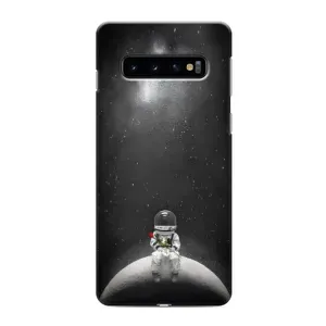 Силиконовый Чехол с принтом "Космонавты" на Samsung Galaxy S10 (Космонавт романтик)