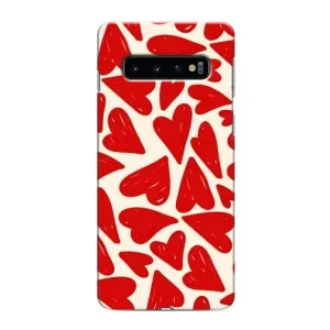 Чохли з тематикою "Маленькі Сердчеки" на Samsung Galaxy S10 (Червоні сердечки)