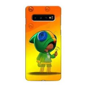 Чохол Бравл Старс для Samsung Galaxy S10 (LEON в кофті)