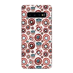 Чехол с Щитом Капитана Америки на Samsung Galaxy S10 (Марвел щиты)