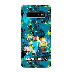 Чехлы для Samsung Galaxy S10 (Персонажи Майн Крафт) (Майнкрафт)