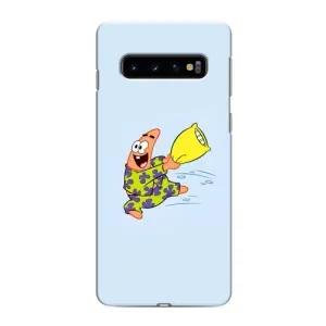 Чехлы с Патриком на Samsung Galaxy S10 (Патрик с подушкой)