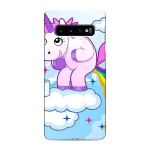 Чехол Unicorn на Samsung Galaxy S10 (Радуга единорожка)