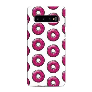 Чехол с изображением вкусной еды для Samsung Galaxy S10 (Розовые пончик)