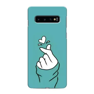 Чохол (Знак сердечка) для Samsung Galaxy S10 (Сердечко на бірюзовому)