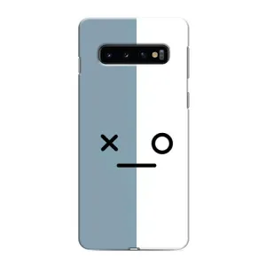 Силиконовые Чехлы (смешные стикеры) для Samsung Galaxy S10 (Серо-белый)
