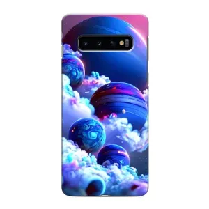 Чехлы КОСМОС для Samsung Galaxy S10 (Синие планеты)