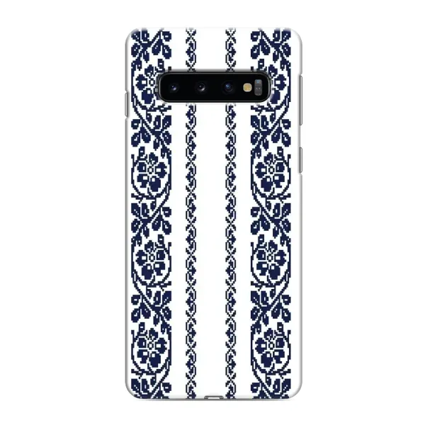 Чехол с рисунком «Синяя вышиванка» для Samsung Galaxy S10 Чехол с рисунком «Синяя вышиванка» для Samsung Galaxy S10