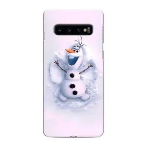 Чехол с зимним принтом для Самсунг s10 (Снеговик Олов)