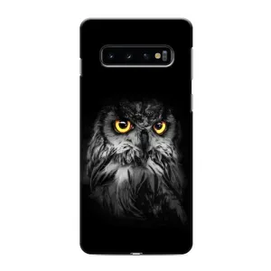 Чехлы с принтом СОВЫ для Samsung Galaxy S10 (Сова на чёрном)