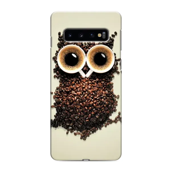 Чехол с рисунком «Сова с зерен кофе» для Samsung Galaxy S10 Чехол с рисунком «Сова с зерен кофе» для Samsung Galaxy S10