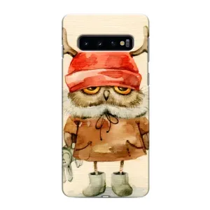 Чехлы с принтом СОВЫ для Samsung Galaxy S10 (Сова в шапке)