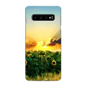 Чехлы с картинкой Подсолнухов для Самсунг s10 (Закат Солнца)