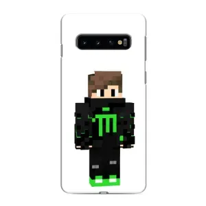 Чехлы для Samsung Galaxy S10 (Персонажи Майн Крафт) (Зеленый мальчик)