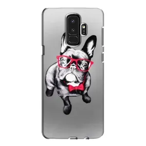 Чехол (ТПУ) Милые собачки для Samsung Galaxy S9 Plus G965 (Бульдог в очках)
