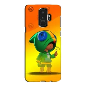 Чехол Бравл Старс для Samsung Galaxy S9 Plus G965 (LEON в кофте)