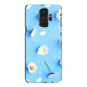 Чехол с Цветами для Samsung Galaxy S9 Plus G965 (ромашки на голубом)