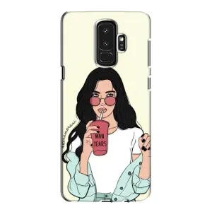 Силиконовый Чехол на Samsung Galaxy S9 Plus G965 с картинкой Стильных Девушек (С напитком)