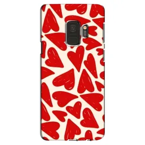 Чехлы с тематикой "Маленькие Сердечки" на Samsung Galaxy S9, G960 (Красные сердечка)