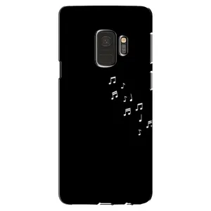 Чехол с картинками на черном фоне для Samsung Galaxy S9, G960 (Ноты)