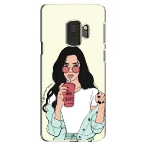 Силиконовый Чехол на Samsung Galaxy S9, G960 с картинкой Стильных Девушек (С напитком)