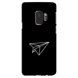 Чехол с картинками на черном фоне для Samsung Galaxy S9, G960 (Самолетик)