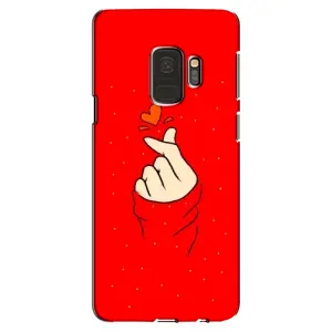 Чехлы (Знак сердечка) на Samsung Galaxy S9, G960 (Сердце на красном)